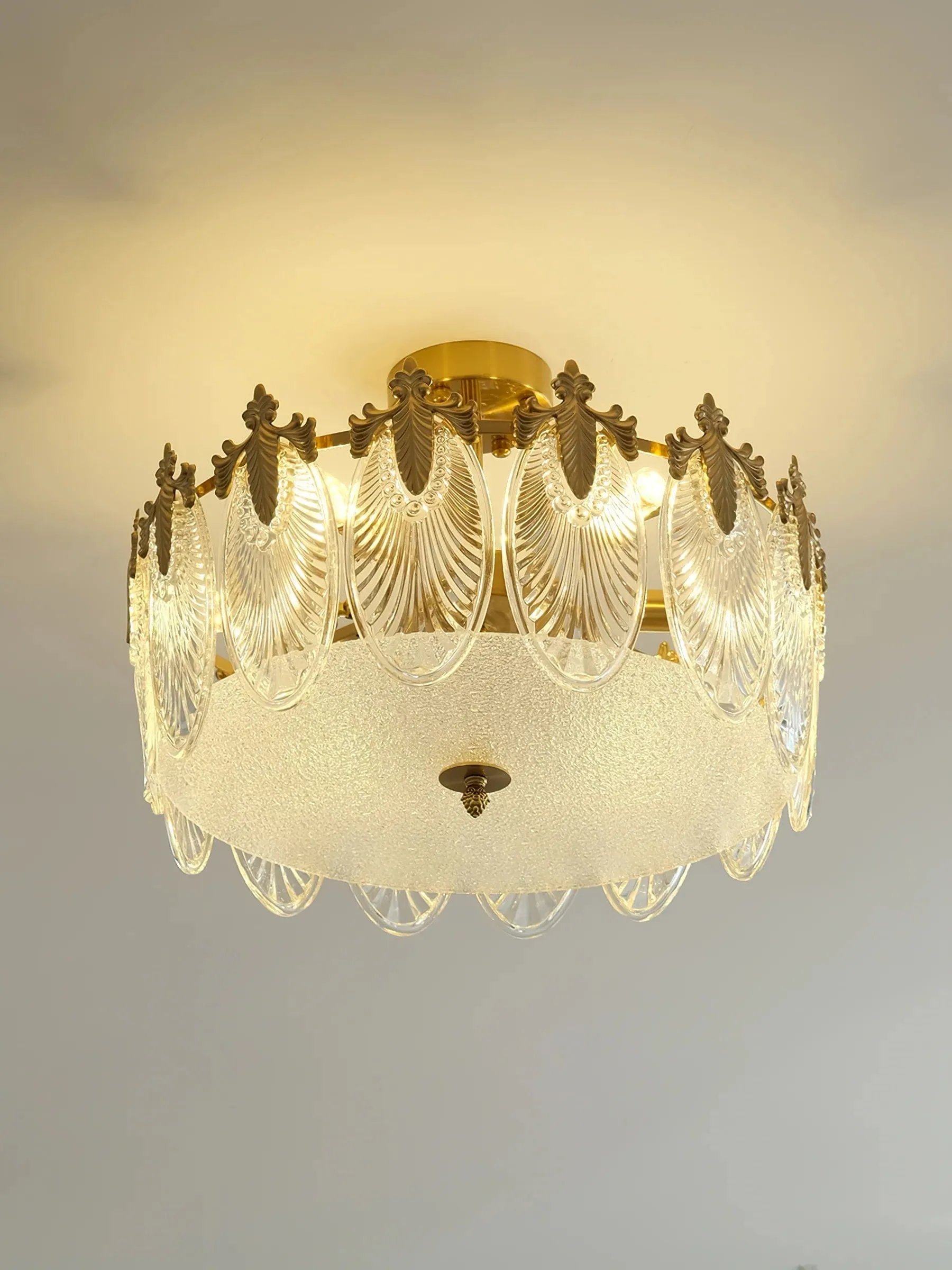 Vintage Crystal Leaf Chandelier