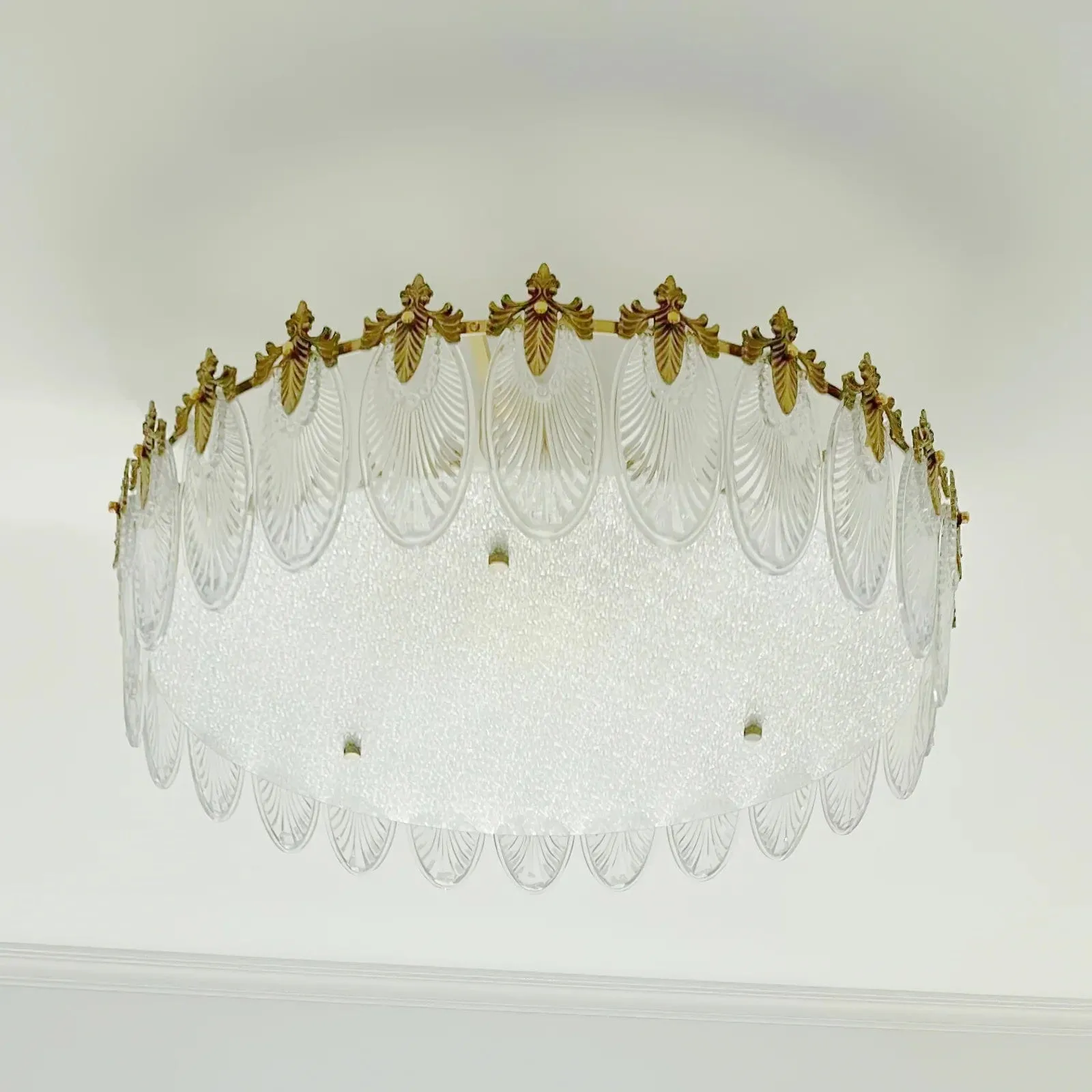 Vintage Crystal Leaf Chandelier