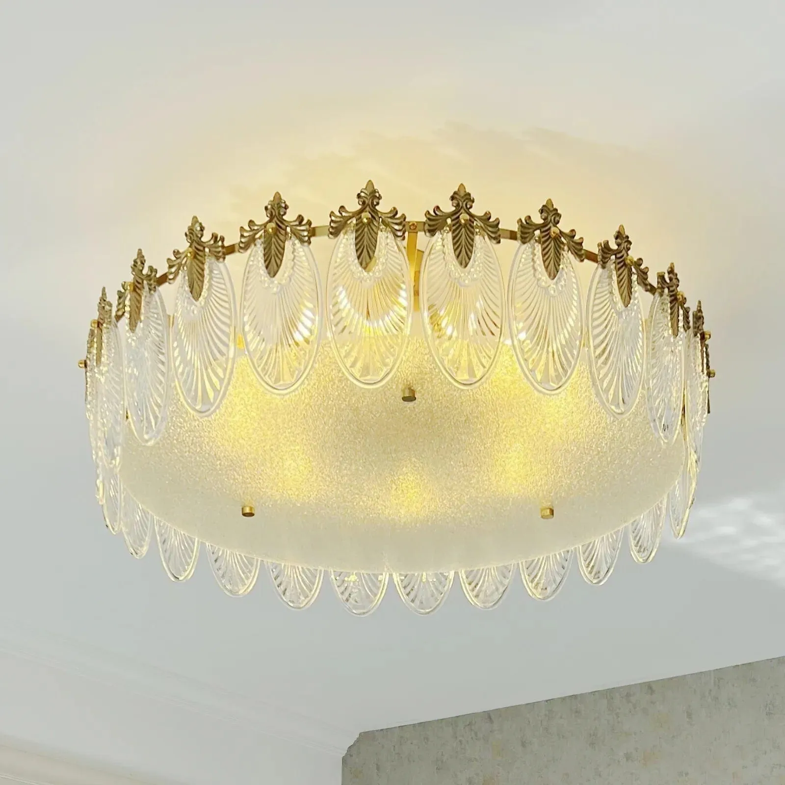 Vintage Crystal Leaf Chandelier