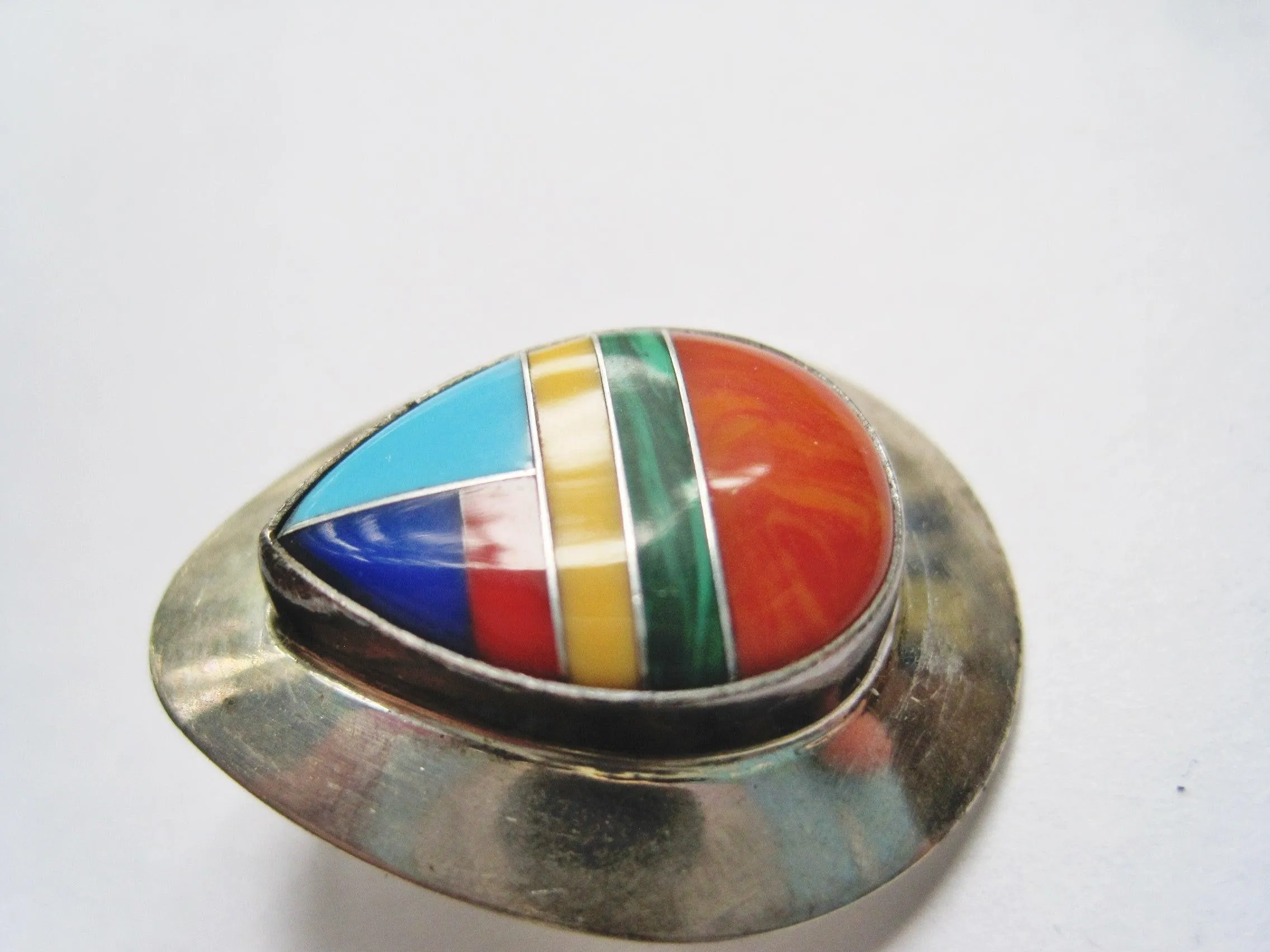 Vintage Gem Inlay Southwestern Post Earrings
