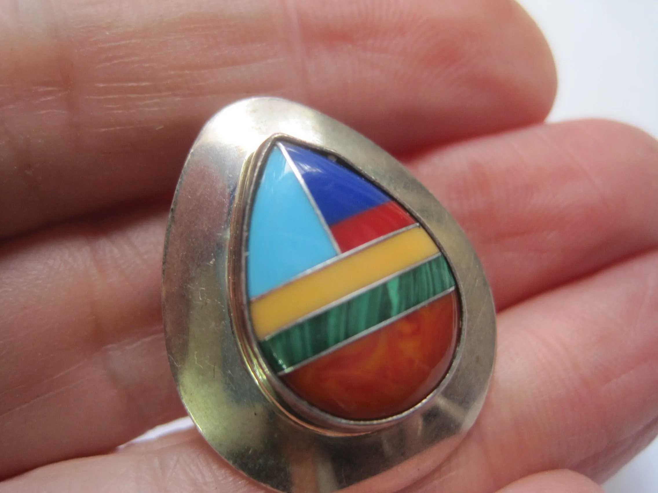 Vintage Gem Inlay Southwestern Post Earrings
