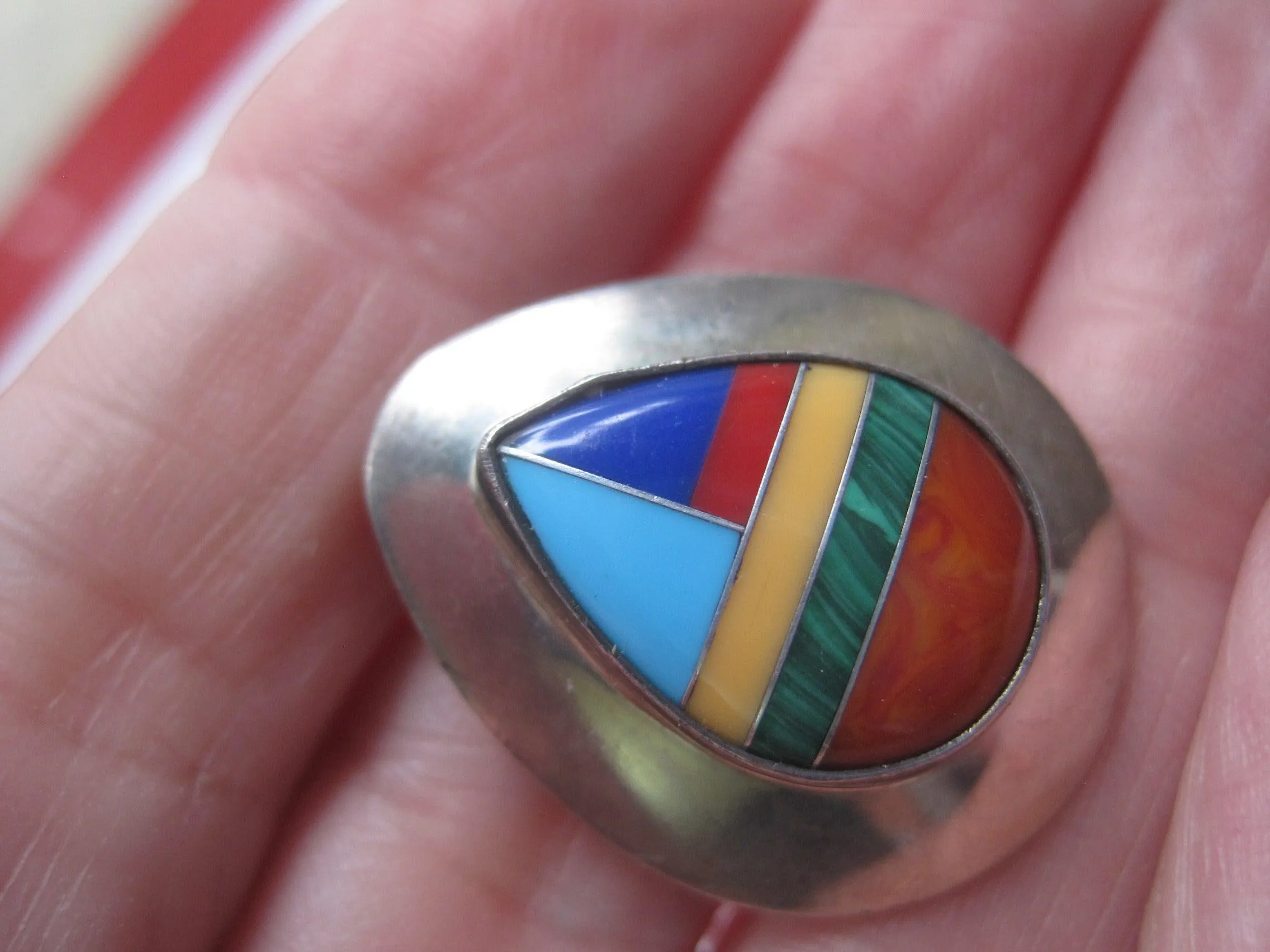 Vintage Gem Inlay Southwestern Post Earrings