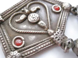 Vintage Indian Necklace, Silver and Coral from Rajasthan