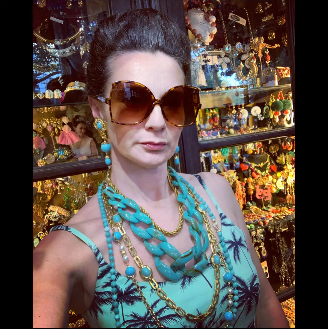Vntage Turquoise Earrings by Barrera for Avon Clip On