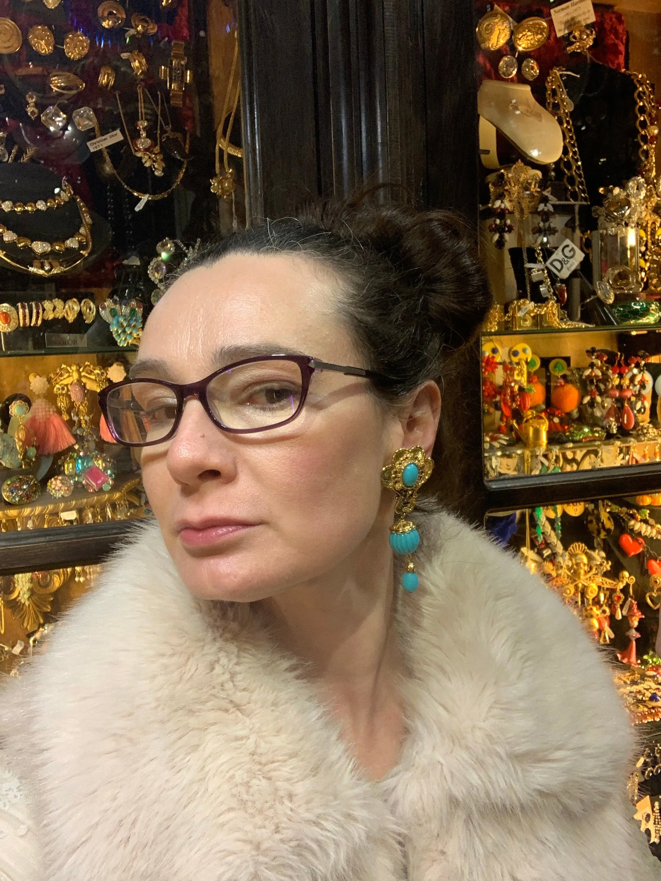 Vntage Turquoise Earrings by Barrera for Avon Clip On