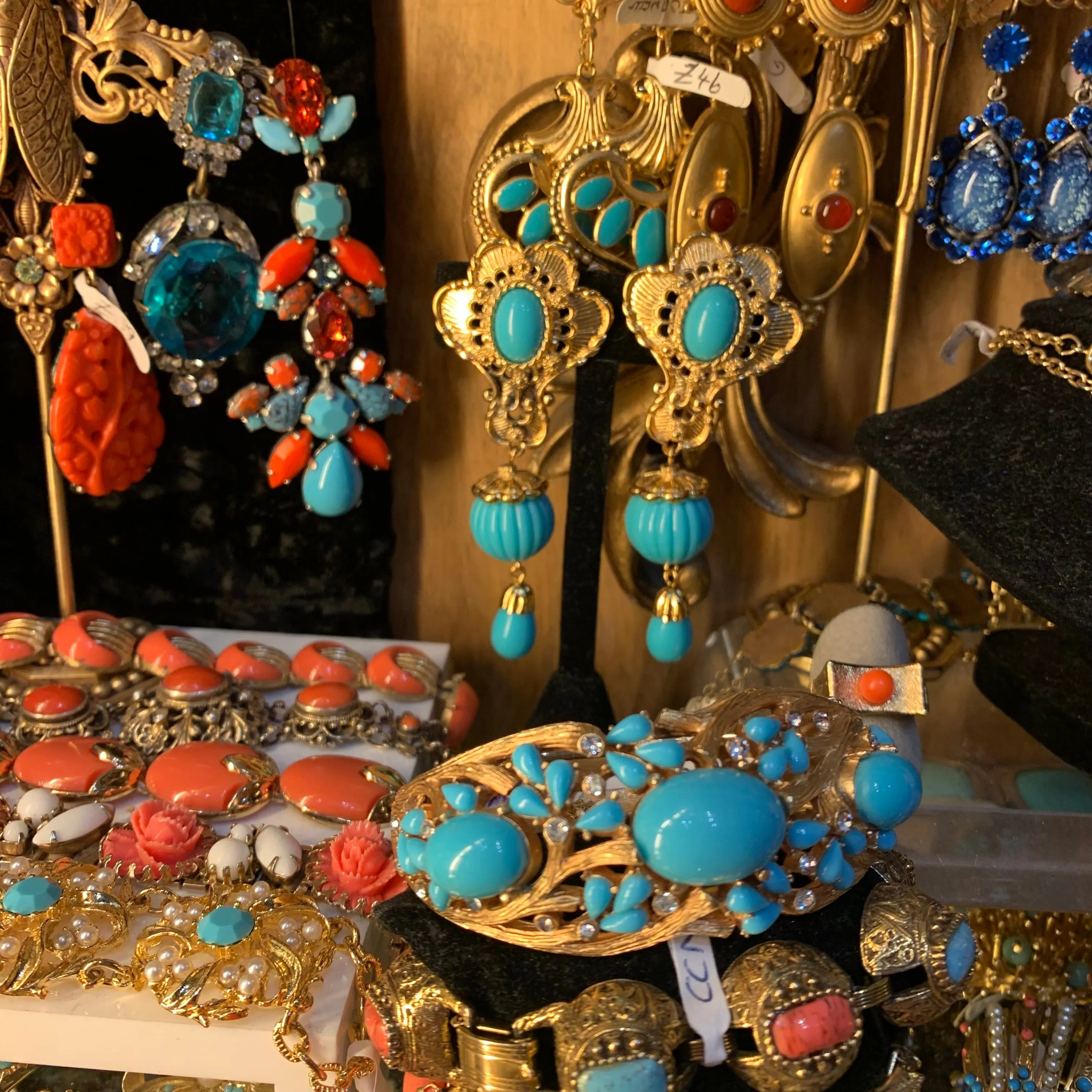 Vntage Turquoise Earrings by Barrera for Avon Clip On