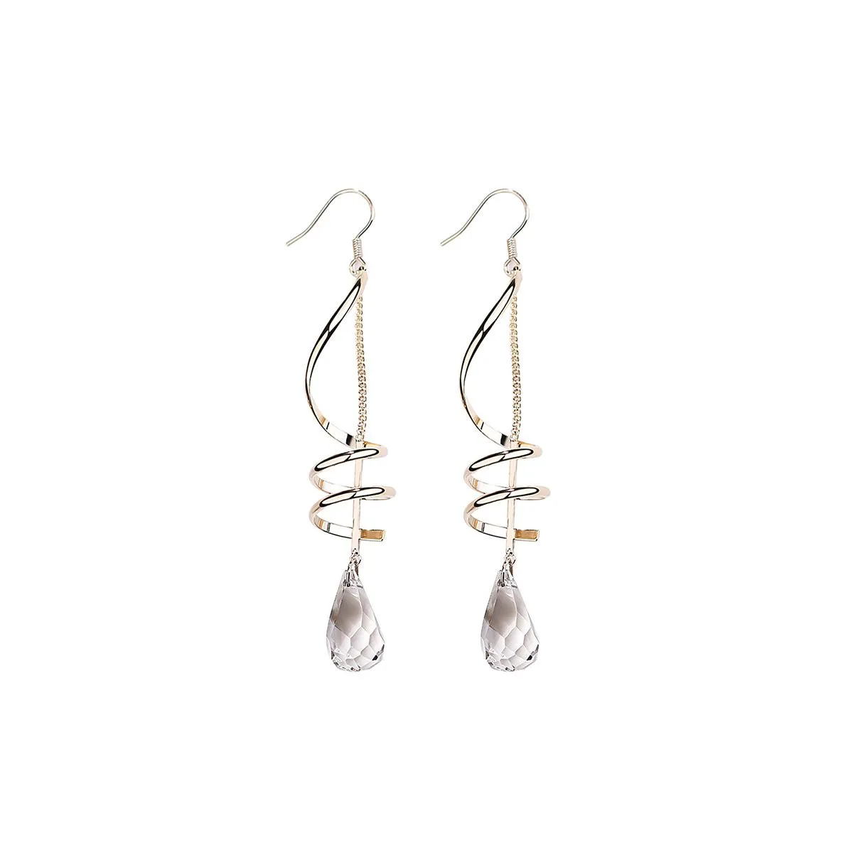 Wavy Chandelier Gold Earrings