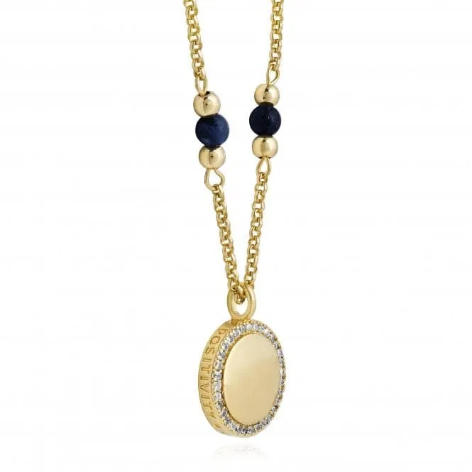 Wellness Gems Gold Lapis Lazuli 45cm With 5cm Extender Necklace 3849