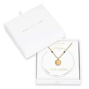 Wellness Gems Gold Lapis Lazuli 45cm With 5cm Extender Necklace 3849